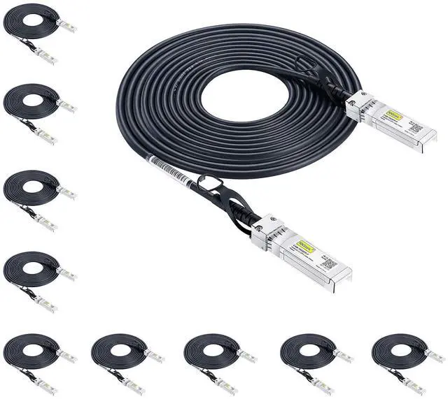 Main image of 10Gtek SFP+ DAC Twinax Cable - 10GBASE-CU Passive Direct Attach Copper SFP Cable for Cisco SFP-H10GB-CU7M, Ubiquiti UniFi UC-DAC-SFP+, Meraki, Fortinet, D-Link, 26AWG, 7-Meter(23ft), 10-Pack