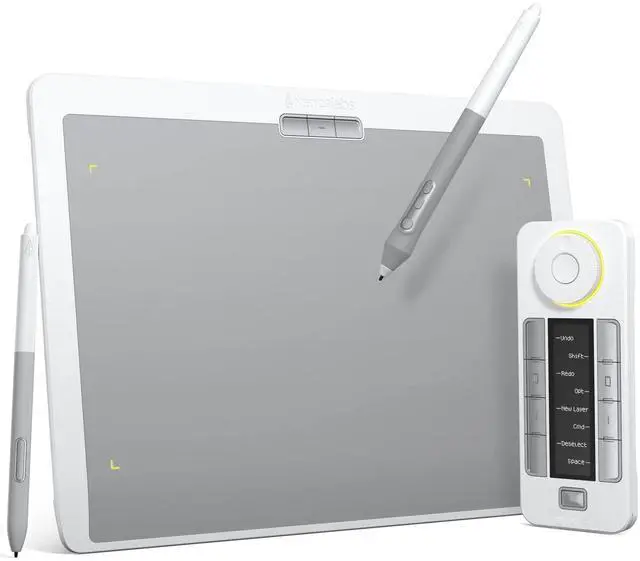 Main image of XENCELABS DrawingTablet Medium, Graphic Tablets with 40 Customizable Quick Keys, 12" Ultrathin Pen Tablet with 2 Battery-Free Stylus, 8192 Levels Pressure for Win/Win 11 ARM/Mac/Linux, Nebula White