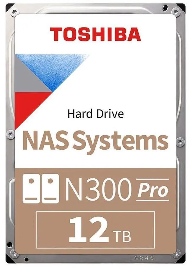 Main image of Toshiba N300 PRO 12TB Large-Sized Business NAS (up to 24 bays) 3.5-Inch Internal Hard Drive - Up to 300 TB/year Workload Rate CMR SATA 6 GB/s 7200 RPM 512 MB Cache - HDWG51CXZSTB