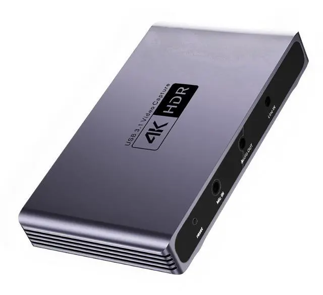 Main image of HeavenBird 4K HDR USB 3.1 Video Capture Card, External Video Recorder Device with Ultra-Low Latency, Gray