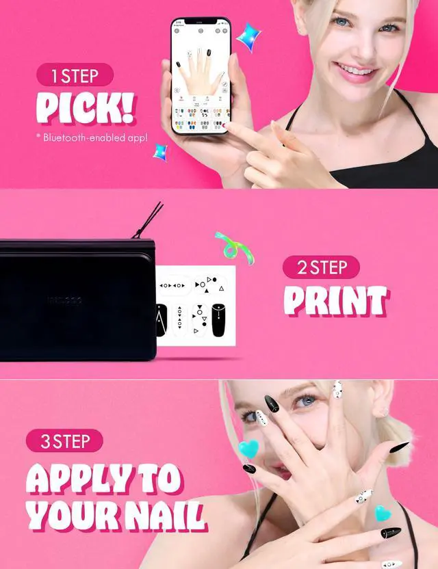Alt view image 3 of 5 - NAILPOP Nail Art Printer Machine  Digital Art Design Printer with 10 Nail Sticker Paper Sheets | Wireless, Automatic NailArt Machine | Limitless Designs & Easy Navigation