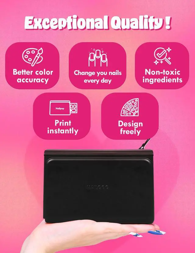 Alt view image 5 of 5 - NAILPOP Nail Art Printer Machine  Digital Art Design Printer with 10 Nail Sticker Paper Sheets | Wireless, Automatic NailArt Machine | Limitless Designs & Easy Navigation