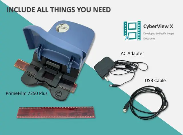 Alt view image 5 of 5 - Pacific Image PrimeFilm 7250 Plus Film Scanner 35mm or 135 Film Slide and Negative Scanners, 7,200 dpi 48-bit True Color 3.9 Dynamic Range Mac/Pc, Support Mac and Windows