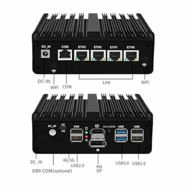 Alt view image 3 of 5 - PcZinophyte N150 Firewall Router Upgraded Version Fanless Mini PC 4xi226-V 2.6G Solid Computer