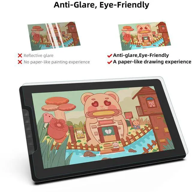 Alt view image 4 of 5 - 13.3 Inch Drawing Tablet with Screen, Full-Laminated Anti-Glare Graphics Drawing Monitor, 122% sRGB, 8192 Pressure Stylus Pen, Compatible with Windows/Mac Major Design Software