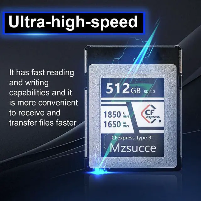 Alt view image 3 of 5 - Mzsucce CFexpress-Type B Card, Memory Card, Camera Memory Card, high-Speed Image Card, 8K HD Continuous Recording, Stable and Durable, XQD Card Upgrade, Suitable for Nikon/Canon/Panasonic (1024, GB)