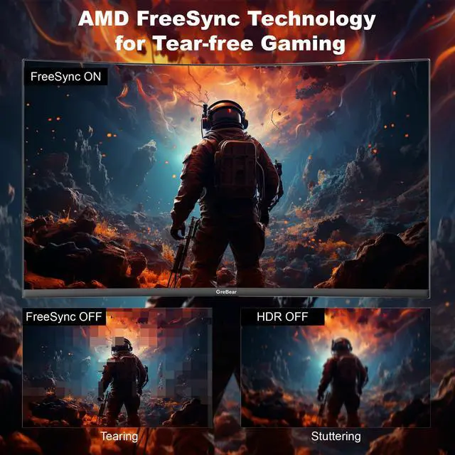 Alt view image 3 of 5 - 27 Inch Curved Gaming Monitor 180HZ QHD Height Adjustable, Professional PC 2K Monitors 2560 x 1440p Home Office Computer Screen, HDMI, DP, AdaptiveSync, 1500R, Build-in Speaker, 100 x 100 mm VESA