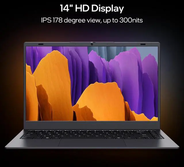 Alt view image 3 of 5 - UOWAMOU 14" Laptop Windows 11 Pro - Intel N5095 Quad-Core, 8GB RAM 128GB SSD, WiFi 5/Bluetooth 5.0, Webcam Privacy Cover, Preloaded Office 2024 - Ultra-Portable