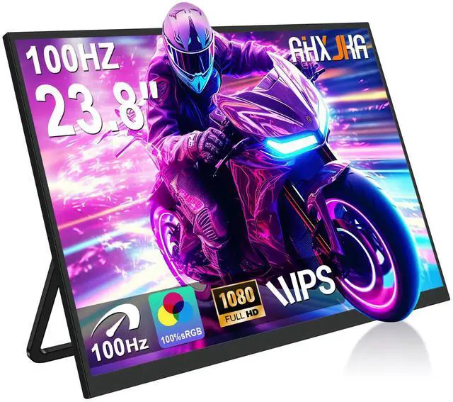 Main image of AHXJKA 23.8 Inch Portable Monitor,100HZ Gaming Monitor,FHD IPS/HDR Computer Screen Extender with Built-in Speakers -Compatible with Laptop PC Phone PS4/PS5 Switch