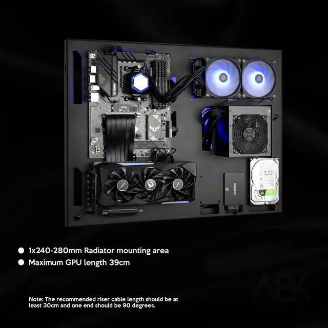 Alt view image 2 of 5 - ABK Design, Wall Computer Case - Wall Mount Computer Case - Gaming PC Case - Wall Mount ATX Case - Wall PC Case for PC Gaming - Computer Cases for PC Computer - Pc Case