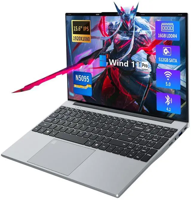 Main image of 2025 Gaming Laptop,15.6 Inch Laptop,Laptops 16GB 512GB SSD,Laptop Computer N5095,Traditional Laptop Computers 180 Angle Opening,Lap top Fingerprint Unlock Backlit Keyboard,1920X1080 FHD IPS MINI-HDMI