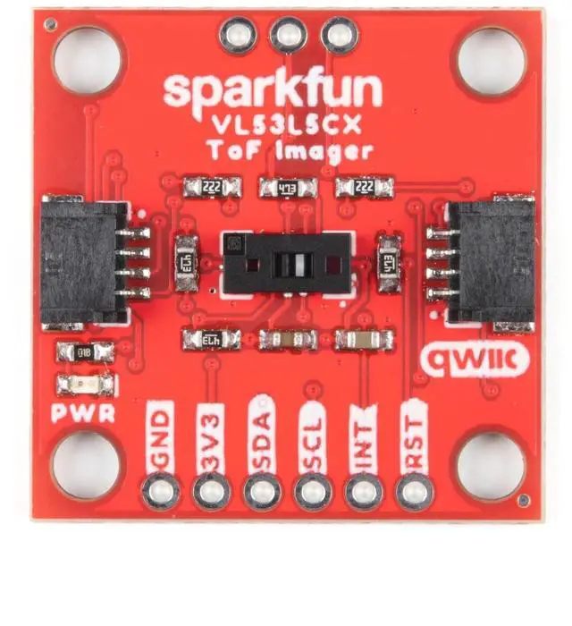Alt view image 2 of 5 - SparkFun Qwiic ToF Imager -VL53L5CX-Multizone Distance Measurements -Up to 8x8 Zones w/Wide 63° Diagonal FoV -3D Room Mapping Obstacle Detection Gesture Recognition IoT Laser-Assisted autofocus AR/VR