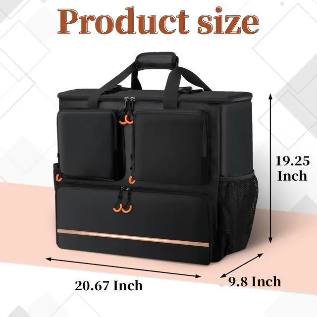 Alt view image 2 of 5 - Computer Desktop Tower Large Carrying Case, PC Travel Case for Computer's Box for Moving, Portable Gaming Backpack for Keyboard, Mouse and Accessories, Bag Compatible with ATX/M-ATX mainframe chassis