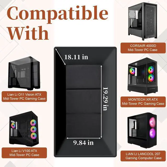 Alt view image 3 of 5 - Computer Desktop Tower Large Carrying Case, PC Travel Case for Computer's Box for Moving, Portable Gaming Backpack for Keyboard, Mouse and Accessories, Bag Compatible with ATX/M-ATX mainframe chassis