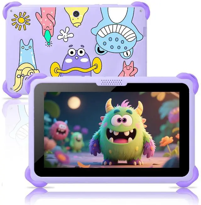 Main image of Kids Tablet 7 inch Tablets for Kids 3-12, 32GB Android Toddler Tablet with Solid Case, YouTube, Netflix, GMS, Bluetooth, WiFi, Education Learning Apps Installed, Parent Control(Purple)