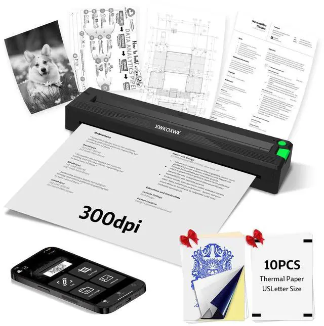 Main image of Portable Printers Wireless for Travel,Upgraded Inkless Thermal Bluetooth Mini Printer Compatible with Android,iOS&Laptop,Support 8.5" X 11" US Letter&A4,Portable Small Mobile Travel Printer for Home