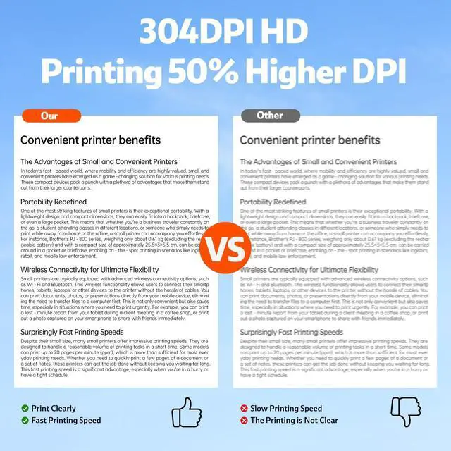 Alt view image 4 of 5 - Portable Printers Wireless for Travel,Upgraded Inkless Thermal Bluetooth Mini Printer Compatible with Android,iOS&Laptop,Support 8.5" X 11" US Letter&A4,Portable Small Mobile Travel Printer for Home