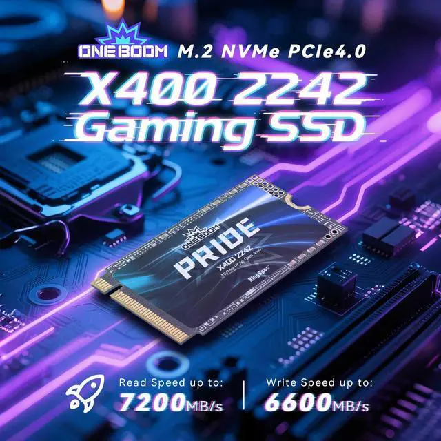 Alt view image 2 of 5 - KingSpec OneBoom X400 Series 2TB M.2 NVMe Gen4 SSD 2242, 3D NAND TLC Internal SSD, Compatible with Gaming PC/Laptop