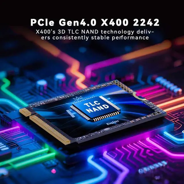 Alt view image 4 of 5 - KingSpec OneBoom X400 Series 2TB M.2 NVMe Gen4 SSD 2242, 3D NAND TLC Internal SSD, Compatible with Gaming PC/Laptop