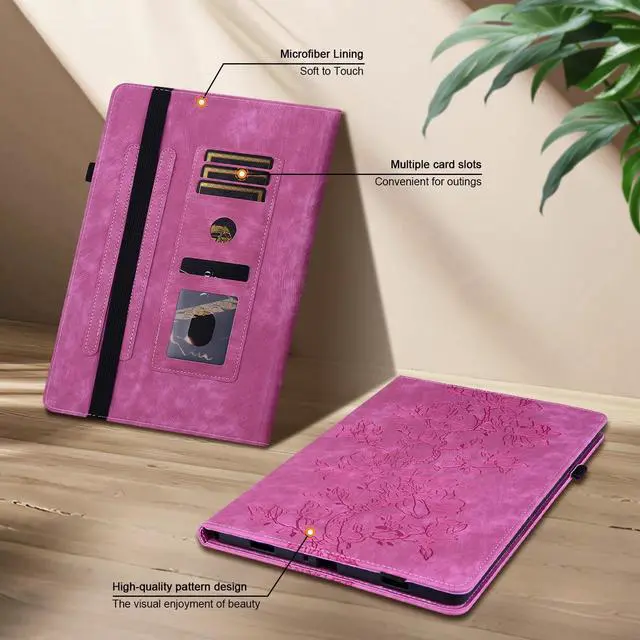 Alt view image 5 of 5 - YHDXUYS Case for iPad Pro 13 Inch (M5/M4) 2025/2024, Auto Wake/Sleep Slim PU Leather Folio Cover with Multi-Angle Stand and Pen Holder, Rose