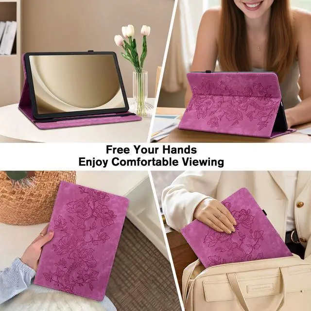 Alt view image 4 of 5 - YHDXUYS Case for iPad Pro 13 Inch (M5/M4) 2025/2024, Auto Wake/Sleep Slim PU Leather Folio Cover with Multi-Angle Stand and Pen Holder, Rose