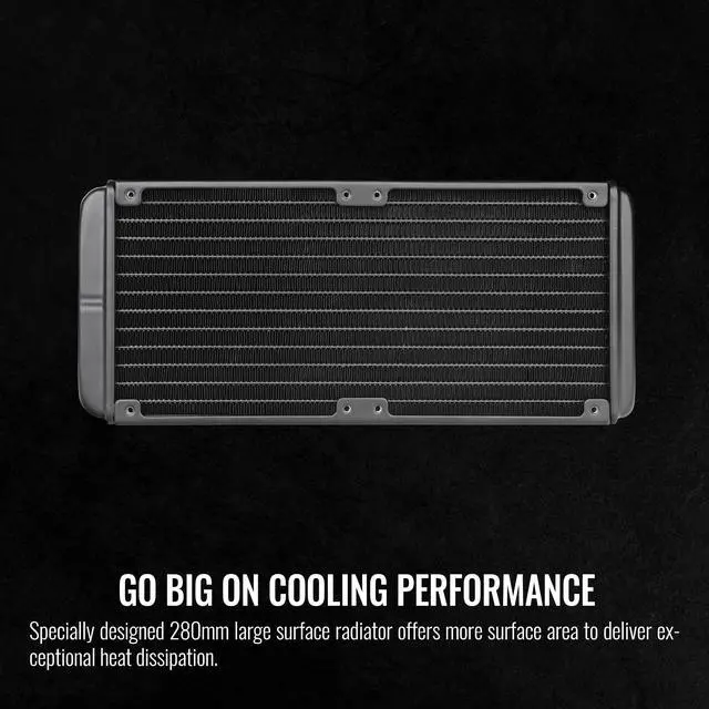 Alt view image 4 of 5 - Thermaltake TOUGHLIQUID Ultra 280 RGB CPU Liquid Cooler, AMD(AM5/AM4) Intel(LGA 1700/1200), 2.1 Inch Rotational LCD Display 2000RPM Radiator Fan, TT RGB Plus 2.0. Software, CL-W371-PL14SW-A,Black