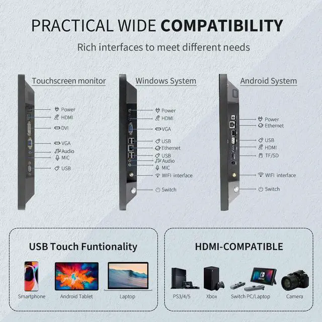 Alt view image 4 of 5 - TouchWo 27 inch Android 11 Touchscreen Monitor Tablet, 16:9 FHD 1080P, WiFi & BT, Built-in Speakers, RK3568 2GB RAM & 32GB ROM, Smart Board for Classroom, Meeting & Game