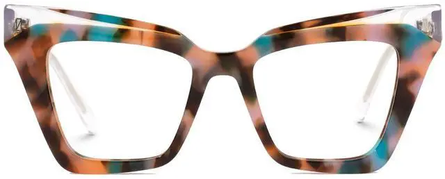 Main image of Zeelool Women's Retro Acetate Cat Eye Glasses Frame with Non-prescription Clear Lens Eyewear Laila ZJGA650996-04 Pink-Tortoise