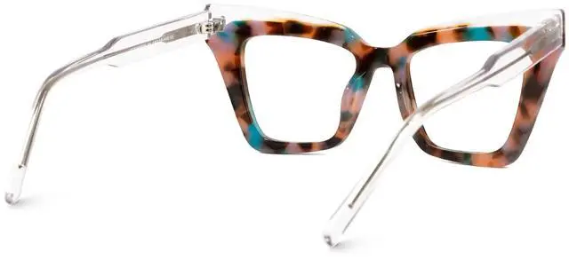 Alt view image 5 of 5 - Zeelool Women's Retro Acetate Cat Eye Glasses Frame with Non-prescription Clear Lens Eyewear Laila ZJGA650996-04 Pink-Tortoise