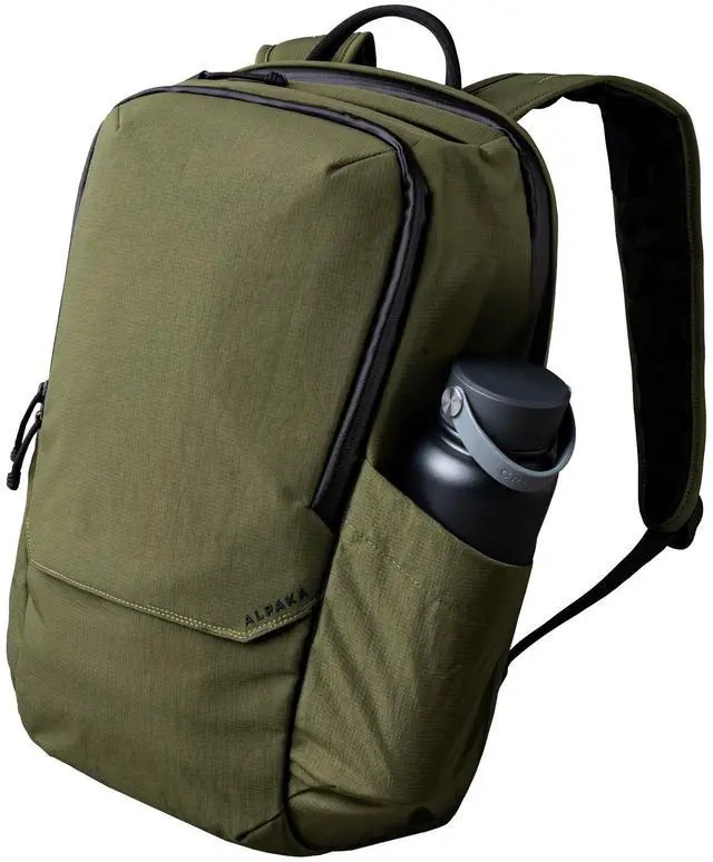 Main image of ALPAKA Elements Backpack Pro 24L - Green Laptop Backpack Fits 16'' Laptop with Dual Bottle Pockets, Travel Backpack for Men, Weather-Resistant 400D Axoflux Fabric for Business or College