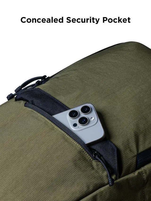 Alt view image 5 of 5 - ALPAKA Elements Backpack Pro 24L - Green Laptop Backpack Fits 16'' Laptop with Dual Bottle Pockets, Travel Backpack for Men, Weather-Resistant 400D Axoflux Fabric for Business or College