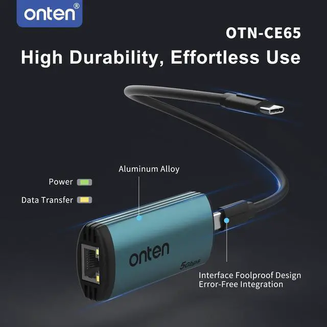 Alt view image 4 of 5 - USB-C to Ethernet Adapter - 5Gbps High-Speed,USB-C to RJ45 5000Mbps Ethernet LAN Network Adapter Thunderbolt 4/3 Compatible, for iPhone 15 Pro/Max, MacBook Pro/Air 2023, iPad Pro,iMac and More5G