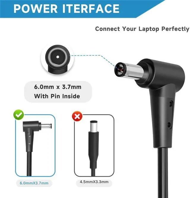 Alt view image 3 of 5 - HHZ 240W Laptop Charger Compatible with Asus ROG Zephyrus G14 G15 M16 G16 S15 S17 Flow X16 Strix Scar 15 20V/12A Adapter TUF Gaming A15 A17 F15 F16 F17 AD240-00E ADP-240EB Power Cord Supply