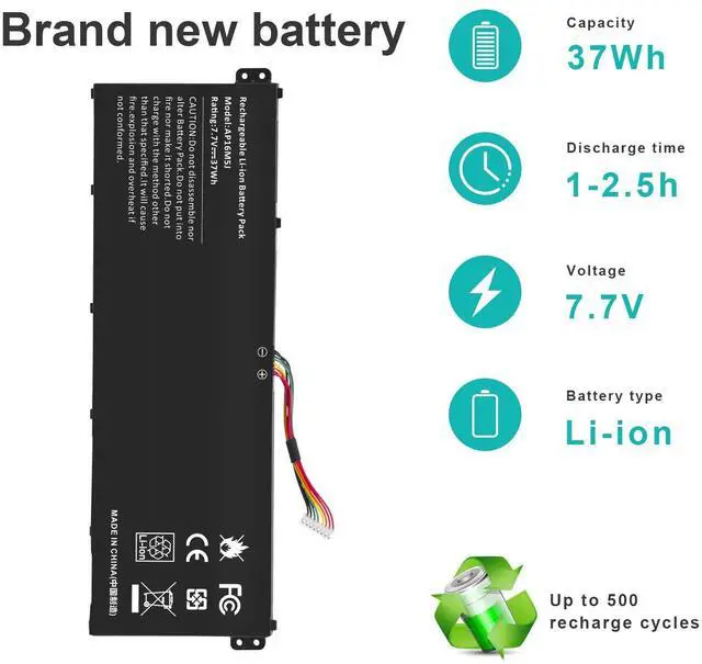 Alt view image 3 of 5 - Fancy Buying AP16M5J Laptop Battery for Acer Aspire 1 A114-31 A114-32 Aspire 3 A314-31 A314-32 A314-41 A315-21 A315-21G A315-22 A315-31 A315-32 A315-33 A315-41 A315-51 A315-53 A315-53G 2ICP4/80/104