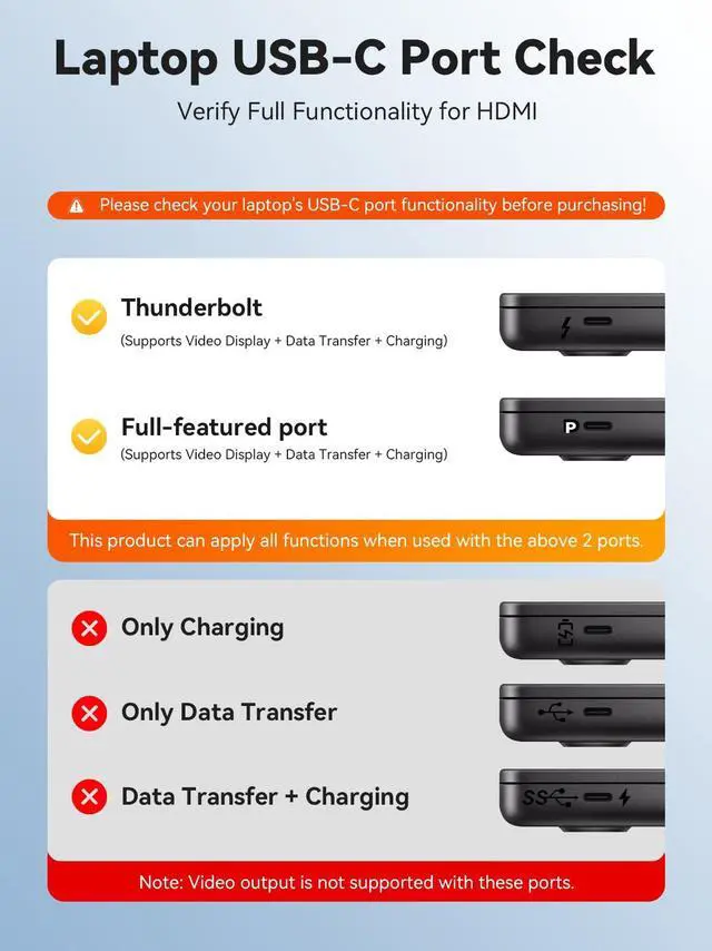 Alt view image 3 of 5 - USB C Hub Multiport Adapter with 4K60Hz: 6in1 Laptop Docking Station with Screen Button, 4K60FPS HDMI, 100W PD Charging OR 10Gbps Data Port, SD/TF Card Reader, 2*USB 3.0 Ports - Aluminum USB-C Adapter
