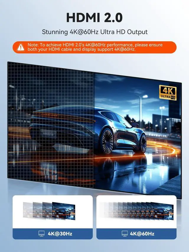 Alt view image 5 of 5 - USB C Hub Multiport Adapter with 4K60Hz: 6in1 Laptop Docking Station with Screen Button, 4K60FPS HDMI, 100W PD Charging OR 10Gbps Data Port, SD/TF Card Reader, 2*USB 3.0 Ports - Aluminum USB-C Adapter