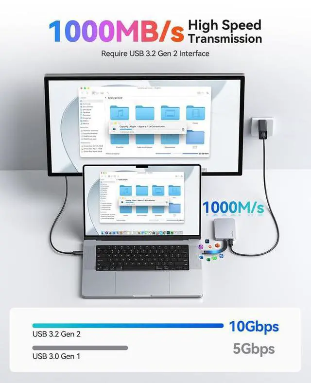 Alt view image 3 of 5 - ORICO BookDrive 2TB Magnetic External SSD with PD 100W Charging for Labtop & USB-C Smartphone - Magsafe Portable Solid State Drive, 1000MB/s for USB 3.2 Gen2 - P10Plus