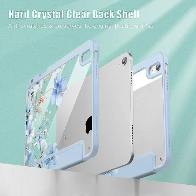 Alt view image 4 of 5 - May Chen for iPad (A16) 11th Generation Case 11 Inch 2025, iPad 10th Gen Case 2022 10.9 inch, Built-in Pencil Holder with Shockproof Cover Clear Transparent Back Shell Auto Wake/Sleep, Wild Flowers