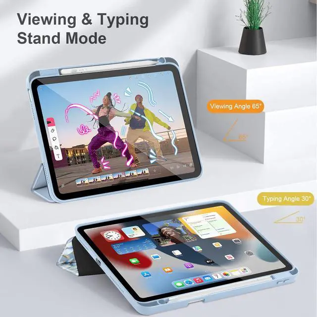 Alt view image 5 of 5 - May Chen for iPad (A16) 11th Generation Case 11 Inch 2025, iPad 10th Gen Case 2022 10.9 inch, Built-in Pencil Holder with Shockproof Cover Clear Transparent Back Shell Auto Wake/Sleep, Wild Flowers