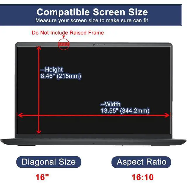 Alt view image 2 of 5 - MUBUY-GOL Magnetic Privacy Screen Protector for 16 Inch 16:10 Aspect Ratio Screen 360° Anti-Spy, Anti-Glare, Anti-Blue Light Protection, Enhanced Screen Clarity & Scratch Guard