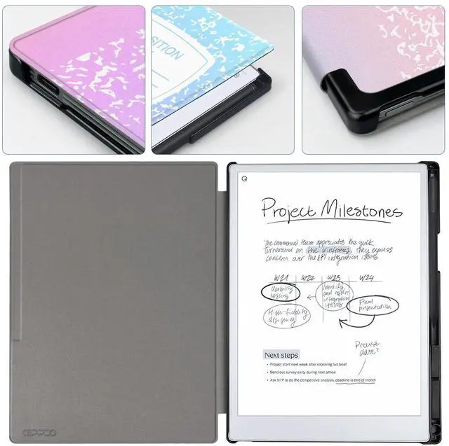 Alt view image 2 of 5 - Aippdo Case for Remarkable Paper Pro Tablet 11.8" (Released in 2024), Hard Back Shell Protective Book Folio Cover with Built-in Pen Holder, with Auto Sleep/Wake Function.