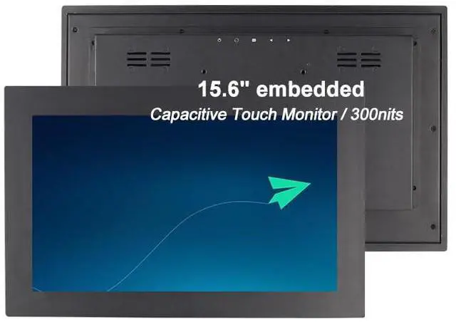 Main image of UN UNITEDTIME 15.6 Inch Industrial 10-Point Touch Monitor Open Frame, HDMI/VGA/DVI Interface, Built-in Speakers, Capacitive Touch Screen Technology Metal Frame (Touchscreen Metal Frame)