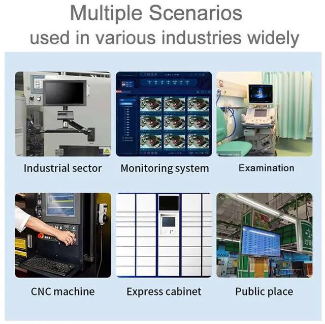 Alt view image 4 of 5 - UN UNITEDTIME 15.6 Inch Industrial 10-Point Touch Monitor Open Frame, HDMI/VGA/DVI Interface, Built-in Speakers, Capacitive Touch Screen Technology Metal Frame (Touchscreen Metal Frame)