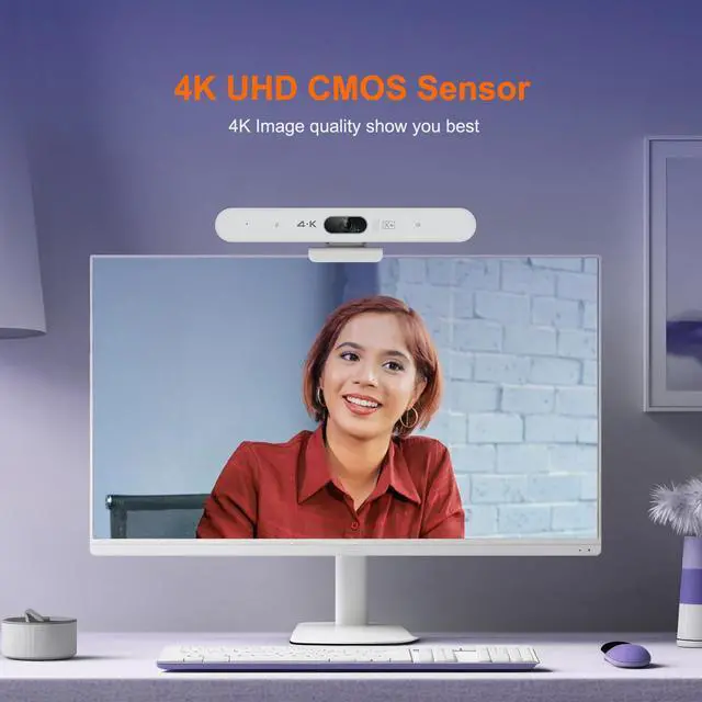 Alt view image 2 of 5 - RayBit 4K Video Conference Room Camera System with Remote Control, AI Auto Framing&Focus, Speaking Tracking, Digital Zoom, Webcam with Microphone and Speaker for Windows TV/PC/Laptop/Zoom/Teams/Skype
