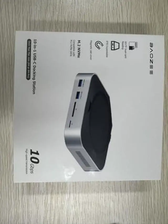 Alt view image 2 of 5 - BAOZEE Mac mini M4 Dock, Docking Station Dual Monitor Mac mini Accessories USB C Hub with NVMe SSD Enclosure, 2× USB-A 10Gbps, 3× USB-A 5Gbps, 4K60 HDMI, DisplayPort, SD/TF Card Reader