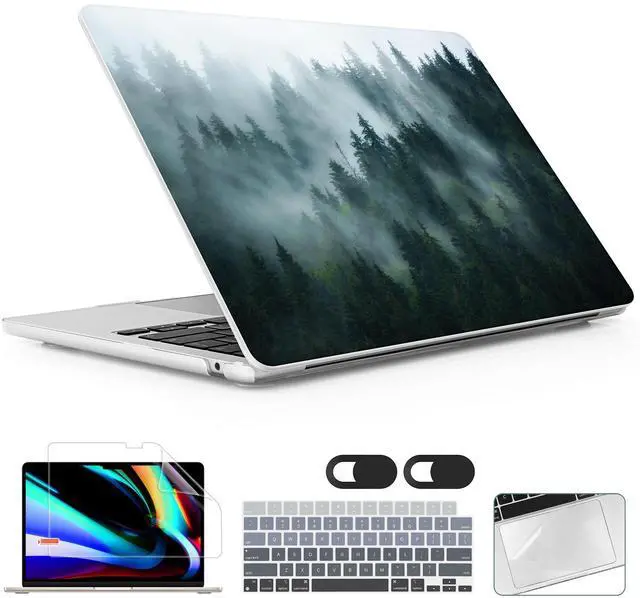 Main image of Lepeoac for MacBook Air 15 inch Case 2023 2024 2025 Release A3241 M4 A3114 M3 A2941 M2 with Liquid Retina Display & Touch ID, Hard Shell with Screen Protector & Webcam Cover & Keyboard Cover, Forest