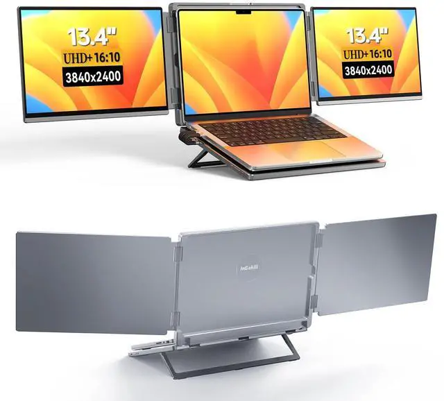 Main image of Intehill 4K Laptop Screen Extender, 13.4" Dual Screen Monitor for Laptop, 3840x2400 Anti-Glare Portable IGZO Display, 100% sRGB 500 Nits Brightness Foldable Plug-Play Portable Travel Monitor, LR13U