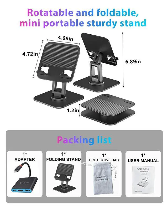 Alt view image 5 of 5 - Switch 2 Dock kit with Switch 2 Stand for Nintendo Switch 2 Portable TV Dock USB c to hdmi Compatible with Switch1/ Switch 2, USB C Hub Compatible with MacBook,Laptops (Dock+ Stand)