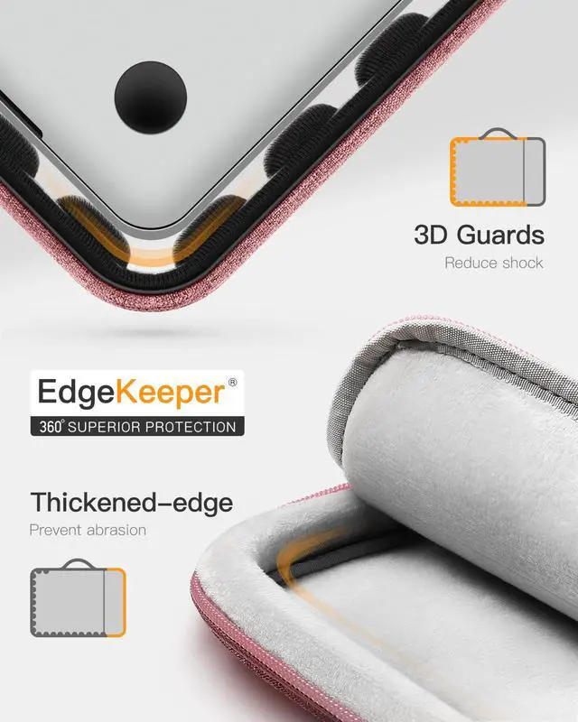 Alt view image 3 of 5 - Inateck 360° Protective Laptop Bag Case with Accessory Pocket, Compatible with 14-inch MacBook Pro/Max M5 M4 M3 M2 M1 2021-2025, Red