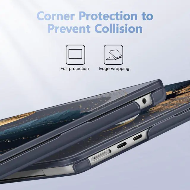 Alt view image 3 of 5 - May Chen Compatible with M4 MacBook Air 15 inch Case 2025 2024 2023 A3241 A3114 M3 A2941 M2 with Liquid Retina Display & Touch ID, Plastic Hard Shell with Keyboard Cover - Starry Mountain